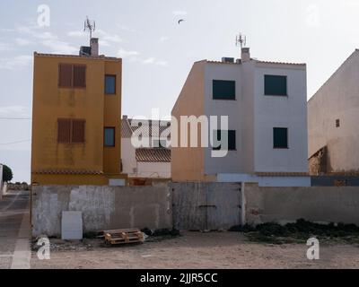 Gli edifici storici residenziali sull'isola di Tabarca ad Alicante, Spagna Foto Stock