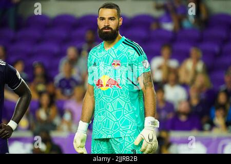 Orlando, Florida, USA, 27 luglio 2022, Il portiere dei Red Bulls di New York Carlos #1 durante le semifinali della US Open Cup all'Exploria Stadium. (Photo Credit: Marty Jean-Louis) Foto Stock