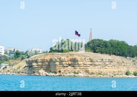 Bandiera federazione nazionale russia sfondo tricolore russo bandiera cultura nazione, concetto tradizionale conflitto in blu e celebrazione etnica Foto Stock