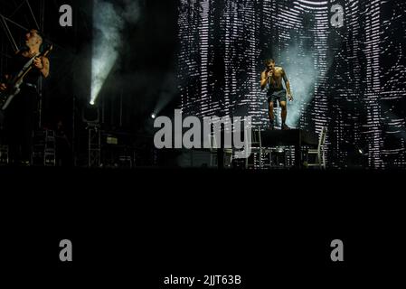 Blanco in occasione del concerto di Rock in Roma all'Ippodromo delle Capannelle il 27 luglio 2022 a Roma Foto Stock