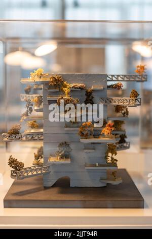 Intricato miniatura impressione di progetto architettonico in maquette. Foto Stock