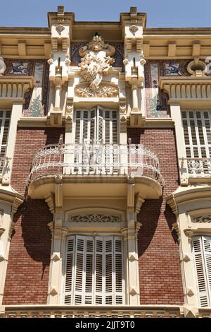 Cartagena, Murcia, Spagna- 17 luglio 2022: Casa Aguirre fine Ottocento Palazzo rococò modernista e stile vittoriano Foto Stock