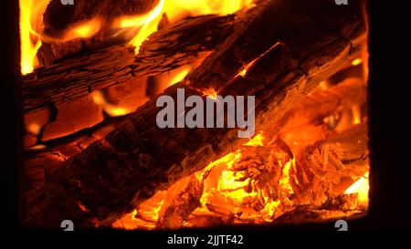 Sfondo astratto di carboni brucianti Foto Stock