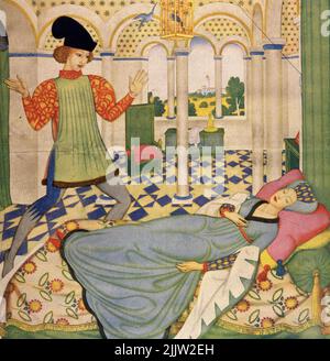 'The Prince and the Sleeping Beauty' pubblicato il 8,1932 maggio nella rivista American Weekly dipinta da Edmund Dulac. Foto Stock