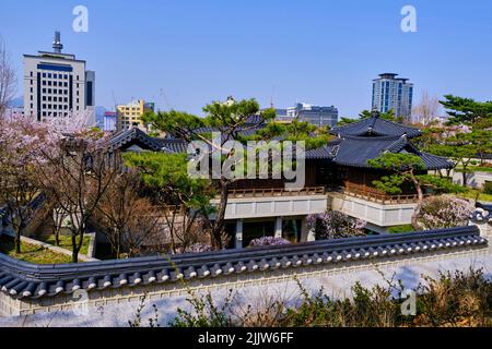 Corea del Sud, Seoul, Namsan, Namsangol Hanok Village Foto Stock