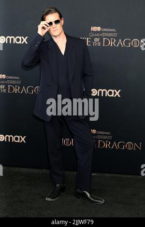 Los Angeles, Stati Uniti. 27th luglio 2022. Matt Smith at the House of the Dragon Premiere Screening at Academy Museum of Motion Pictures il 27 luglio 2022 a Los Angeles, CA (Photo by Katrina Jordan/Sipa USA) Credit: Sipa USA/Alamy Live News Foto Stock