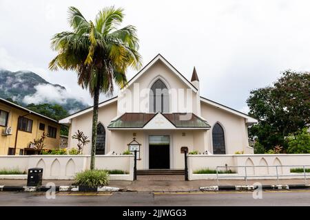 Victoria, Seychelles, 04.05.2021. Vista frontale della Cattedrale Anglicana di St. Paul, Victoria, Mahe Island, Seychelles. Foto Stock