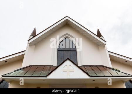 Vista frontale della Cattedrale Anglicana di St. Paul, Victoria, Mahe Island, Seychelles. Foto Stock