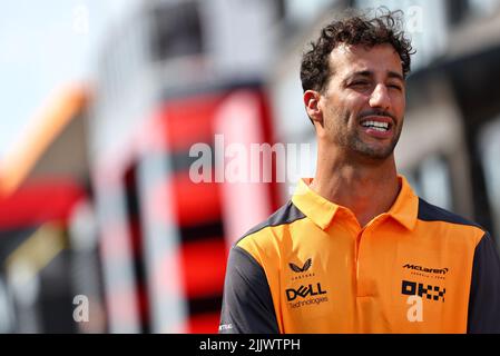 Budapest, Ungheria. 28th luglio 2022. Daniel Ricciardo (AUS) McLaren. 28.07.2022. Formula 1 World Championship, Rd 13, Gran Premio d'Ungheria, Budapest, Ungheria, Giorno di preparazione. Il credito fotografico dovrebbe essere: XPB/Press Association Images. Credit: XPB Images Ltd/Alamy Live News Foto Stock