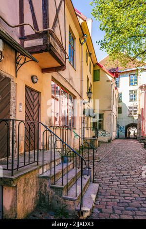 Passaggio di Santa Caterina (Katariina Käik) nel centro storico di Tallinn, capitale dell'Estonia Foto Stock