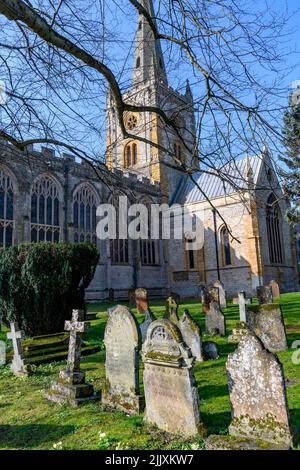 Chiesa della Santissima Trinità, Stratfor-upon-Avon, Warwickshire, West Midlands, Inghilterra. Foto Stock