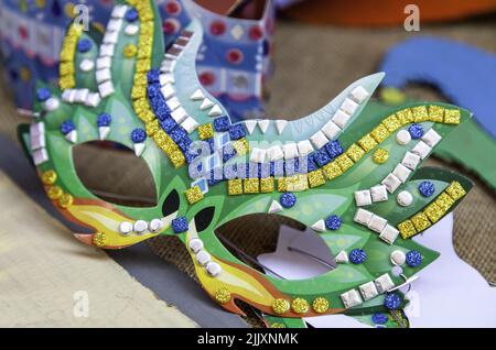 Dettaglio costume per carnevale, arte e artigianato italiano Foto Stock