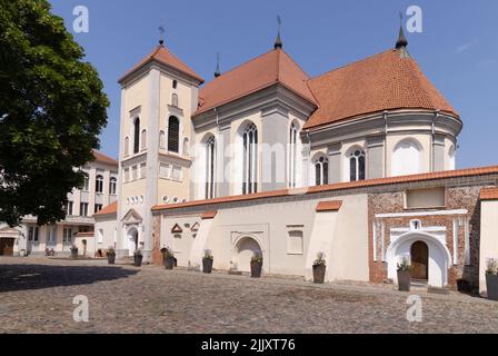 Basilica della Cattedrale di Kaunas, aka Basilica della Cattedrale degli Apostoli San Pietro e San Paolo esterno, una Cattedrale cattolica, Kaunas Città Vecchia, Kaunas Lituania Foto Stock