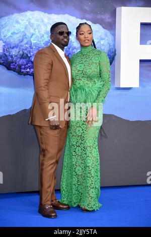 Londra, Regno Unito. Daniel Kaluuuya, Keke Palmer, NOPE UK Premiere, Odeon Leicester Square. Credit: michael melia/Alamy Live News Foto Stock