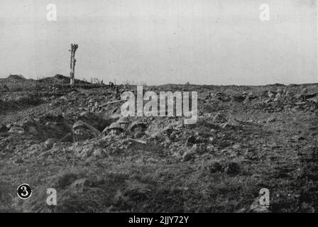 Il fronte australiano sul crinale di Broodseinde la fotografia è stata presa dal fronte dal tenente G.H. Wilkins il 5th ottobre. Maggio 29, 1933. Foto Stock