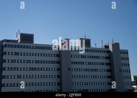 Amburgo, Germania 23 giugno 2022, un edificio Telekom a St. Pauli Foto Stock