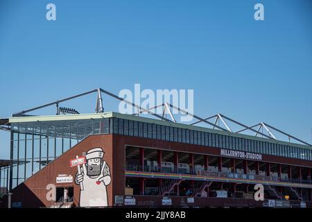 Amburgo, Germania 23 giugno 2022, lo Stadio Millerntor del FC St. Pauli Foto Stock