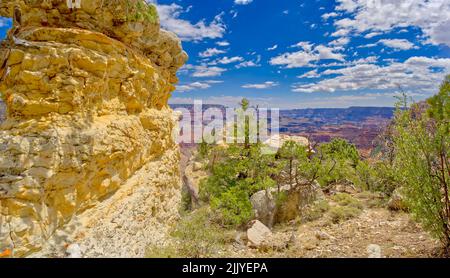 Vista sul Grand Canyon dalla vista dei letti gemelli. Foto Stock