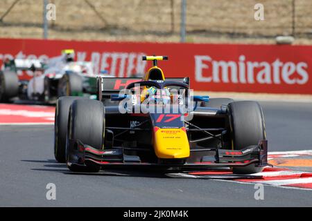 Magyorod, Ungheria. 29th luglio 2022. Magyorod, Ungheria. Luglio 29th 2022. F2 Gran Premio d'Ungheria a Hungaroring, Ungheria. Foto: #17 Ayumu Iwasa (JPN) di DAMS durante la sessione di prima pratica credito: Piotr Zajac/Alamy Live News Foto Stock