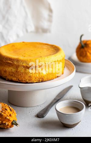 Budino di formaggio caserma di zucca Foto Stock