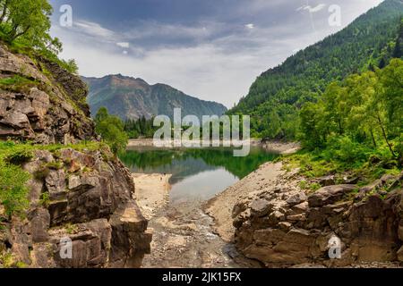 Lago d'Antrona, Valle d'Antrona, Verbano Cusio Ossola, Piemonte, Italia, Europa Foto Stock