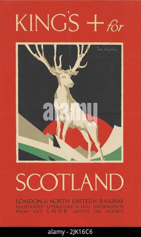 King's Cross for Scotland - Poster Vintage Railway - Londra e North Eastern Railway - LNER Foto Stock