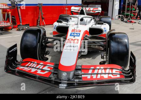 Magyorod, Ungheria. 29 luglio 2022. Formula 1 Gran Premio d'Ungheria a Hungaroring, Ungheria. Nella foto: Auto Haas VF-22 © Piotr Zajac/Alamy Live News Foto Stock