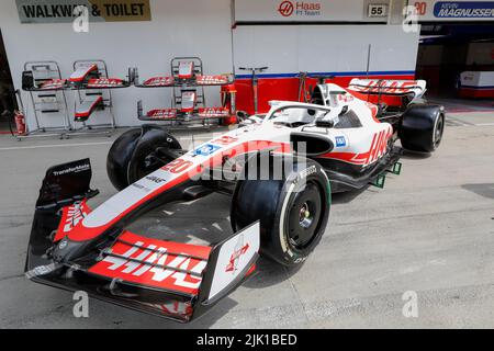 Magyorod, Ungheria. 29 luglio 2022. Formula 1 Gran Premio d'Ungheria a Hungaroring, Ungheria. Nella foto: Auto Haas VF-22 © Piotr Zajac/Alamy Live News Foto Stock