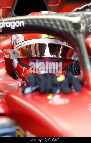 Magyorod, Ungheria. Luglio 29th 2022. Formula 1 Gran Premio d'Ungheria a Hungaroring, Ungheria. Foto: #16 Charles Leclerc (LUN) della Ferrari durante la seconda sessione di prove © Piotr Zajac/Alamy Live News Foto Stock