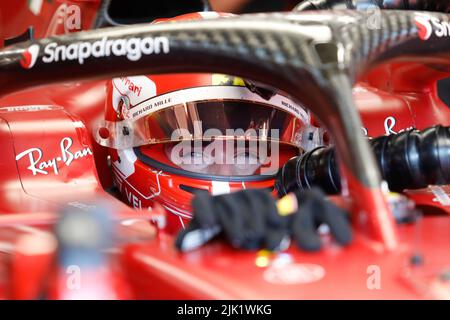 Magyorod, Ungheria. Luglio 29th 2022. Formula 1 Gran Premio d'Ungheria a Hungaroring, Ungheria. Foto: #16 Charles Leclerc (LUN) della Ferrari durante la seconda sessione di prove © Piotr Zajac/Alamy Live News Foto Stock