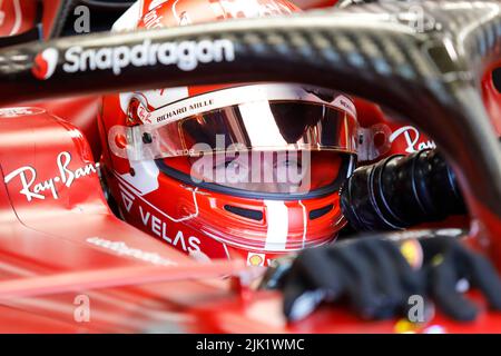 Magyorod, Ungheria. Luglio 29th 2022. Formula 1 Gran Premio d'Ungheria a Hungaroring, Ungheria. Foto: #16 Charles Leclerc (LUN) della Ferrari durante la seconda sessione di prove © Piotr Zajac/Alamy Live News Foto Stock