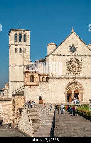 Basilica di San Francesco d'Assisi, Assisi, Umbria, Italia Foto Stock