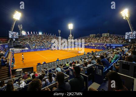 Vista generale Stadio Goran Ivanisevic durante la Croazia Open - Day 6 Match tra Carlos Alcaraz di Spagna e Facundo Bagnis di Argentina allo Stadio Goran Ivanisevic il 29 luglio 2022 a Umago, Croazia. Foto: Jurica Galoic/Pixsell Foto Stock