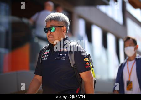 Spielberg, Ungheria. 27th Jan 2022. Masashi Yamamoto, General Manager, Honda Motorsport durante il GP di Ungheria, 28-31 luglio 2022 all'Hungaroring, campionato del mondo di Formula 1 2022. Credit: Independent Photo Agency/Alamy Live News Foto Stock