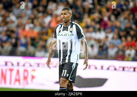 Udine, Italia. 29th luglio 2022. Friuli - Stadio Dacia Arena, Udine, 29 luglio 2022, Walace Souza Silva di Udinese reagisce durante Udinese Calcio vs Chelsea FC - partita di calcio amichevole Credit: Live Media Publishing Group/Alamy Live News Foto Stock