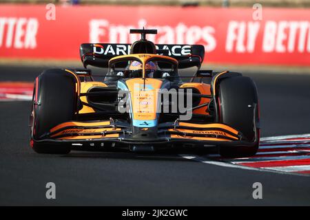 Budapest, Ungheria. 29th luglio 2022. #03 Daniel Ricciardo McLaren Mercedes durante il GP di Ungheria, 28-31 luglio 2022 a Hungaroring, campionato del mondo di Formula 1 2022. Credit: Ininsidefoto srl/Alamy Live News Foto Stock