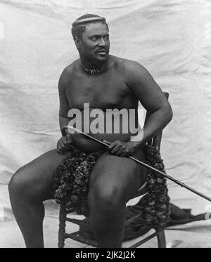 Fotografia di Cetshwayo kaMpande, che fu il re del regno di Zulu dal 1873 al 1879 e il suo leader durante la guerra anglo-Zulu del 1879. Questa foto è del 1875 Foto Stock