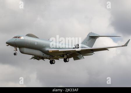 Bombardier Sentinel arriva a atterrare a RAF Fairford. Foto Stock