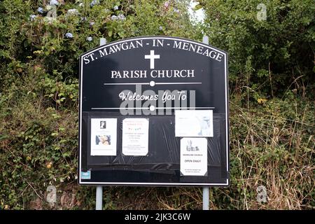 Esterno della chiesa di St Mawgan-in-Meneage, il Lizard, Cornovaglia Foto Stock