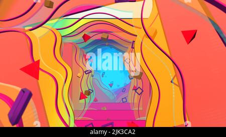 3D illustrazione sfondo per la pubblicità e la carta da parati in stile artistico piatto e scena astratta. 3D rendering in concetto decorativo. Foto Stock