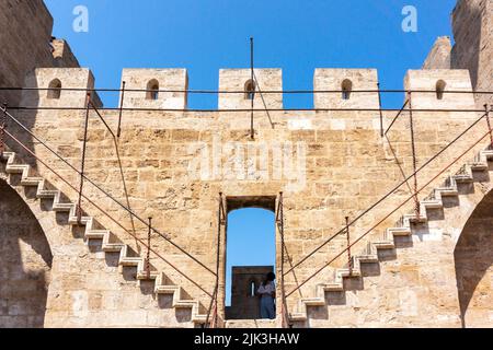 Torres de Serranos en Valencia, Spagna Foto Stock