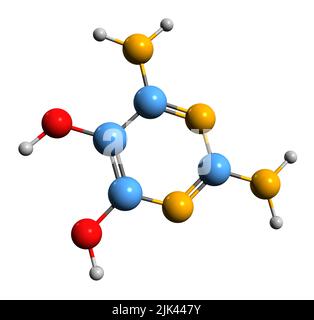 3D immagine della formula scheletrica Divicina - struttura chimica molecolare dell'ossidante isolato su sfondo bianco Foto Stock