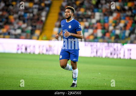 Udine, Italia. 29th luglio 2022. Chelsea's Reece James ritratto durante Udinese Calcio vs Chelsea FC, partita di calcio amichevole a Udine, Italia, luglio 29 2022 credito: Independent Photo Agency/Alamy Live News Foto Stock