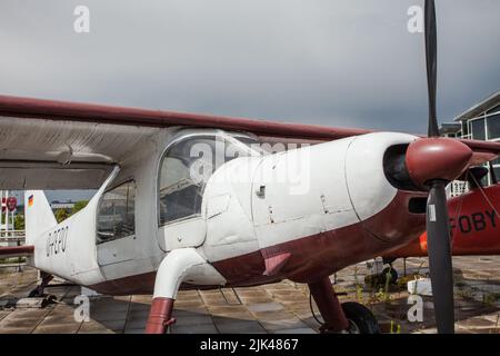 Aeroporto di Stoccarda, Germania, museo aereo open space, Dornier do 27 aereo in mostra Foto Stock