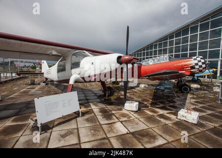 Aeroporto di Stoccarda, Germania, museo aereo open space, Dornier do 27 aereo in mostra Foto Stock