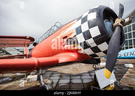 Aeroporto di Stoccarda, Germania, museo degli aerei open space vintage Propeller aerei motorizzati in mostra Foto Stock