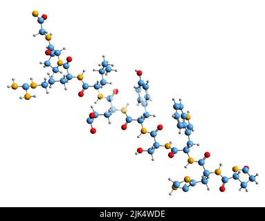 3D immagine dell'ormone di rilascio dei gonadotropine formula scheletrica - struttura chimica molecolare del GnRH isolato su sfondo bianco Foto Stock