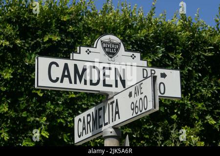 Beverly Hills, California, USA 24th luglio 2022 Camden Drive il 24 luglio 2022 a Beverly Hills, California, USA. Foto di Barry King/Alamy Stock Foto Foto Stock