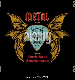 Metal - Dark Soul sustenance - Rock Music Graphic Foto Stock