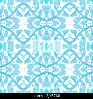 Piastrelle di design spagnolo. Damasco piano orientale. Texture mosaico in talavera d'epoca o azulejo. Modello spagnolo. Ceramica italiana senza cuciture. Retro maiolica orna Foto Stock